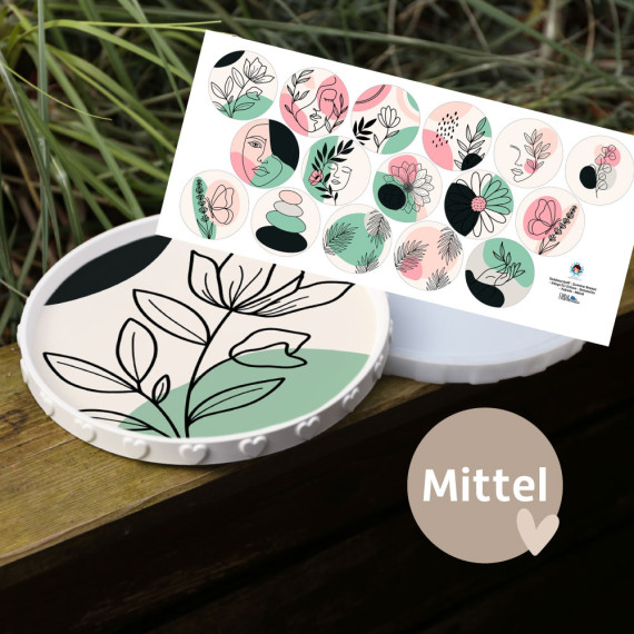 Outdoorstoff - Summer Breeze - Inlays für Silikon - Dekoteller - Tablett - Mittel - Frida Kreativ - abby and amy