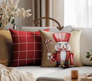 Genähtes Kissen inkl. Inlet - Rustic Christmas - Nussknacker - Mein Hanseherz
