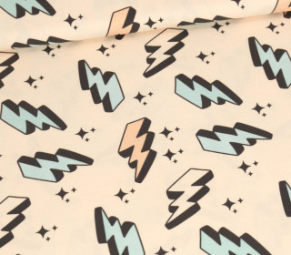 Modal Jersey - Blitzgewitter - Beige - abby and me