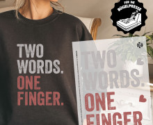 Onkel Bo's Bügelbilder - DIN A4 - Two Words One Finger - Grau/Kupfer