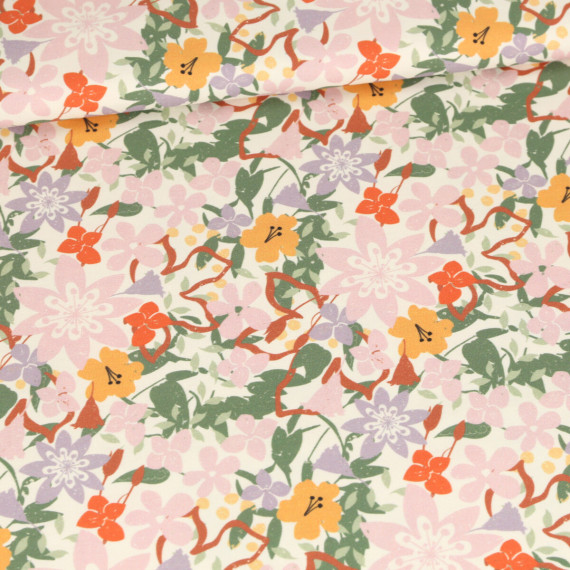Modal Jersey - Spring Is Here - Bunte Blumen - Creme - Irene Pacha - abby and me