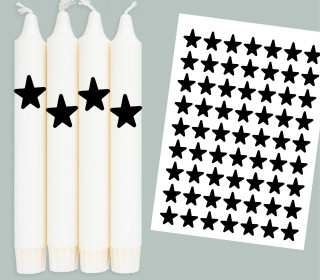 DIN A4 - Tattoofolie - Kleine Sterne - Schwarz - für Kerzen / Keramik