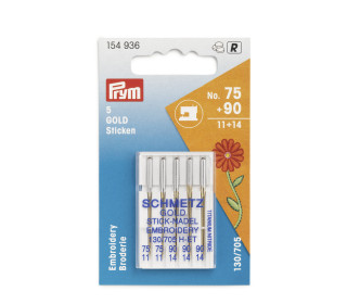 5 Spezial Nähmaschinennadeln - GOLD - Prym - Silber