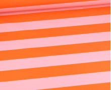 Outdoorstoff - Just Stripes! - Streifen - Orange/Babyrosa - abby and amy