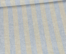 Leinen - Baumwolle - Mischgewebe - Streifen - Hellblau