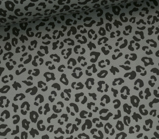 Kunstleder - Fashionstoff - Brush & Wild - Leo - Cherry Picking - Grau/Schwarz