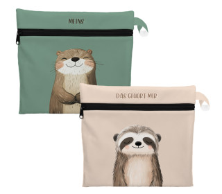 DIY-Nähset - 2 Wetbags - Softshell - Otter & Faultier