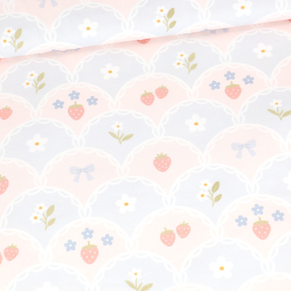 Jersey - Erdbeerliebe - Weiß - Bio-Qualität - abby and me