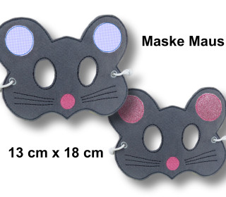 Stickdatei Maske Maus für den Rahmen ab 13 cm x 18 cm