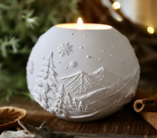 Silikon - Gießform - Winterlandschaft - Dekokugel - für Teelichter - Weihnachtensdeko - vielfältig nutzbar