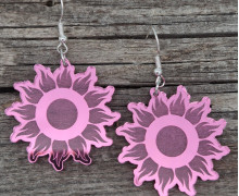 1 Paar Ohrringe - Sonne - Spiegel - leichte Acryl Ohrringe - Pink  - Namensklang