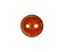1 Polyesterknopf - Rund - 10mm -  2-Loch - Uni - Orange/Orangerot