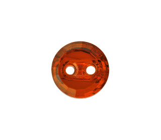1 Polyesterknopf - Rund - 10mm -  2-Loch - Uni - Orange/Orangerot