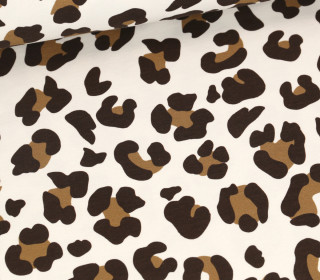 Sommersweat - French Terry - Leomuster - Warmweiß