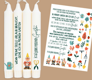 DIN A4 - Tattoofolie - HOBBY - Garten - für Kerzen / Keramik