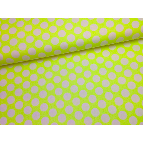 Stoff Neon On Punkte Camelot Gelb