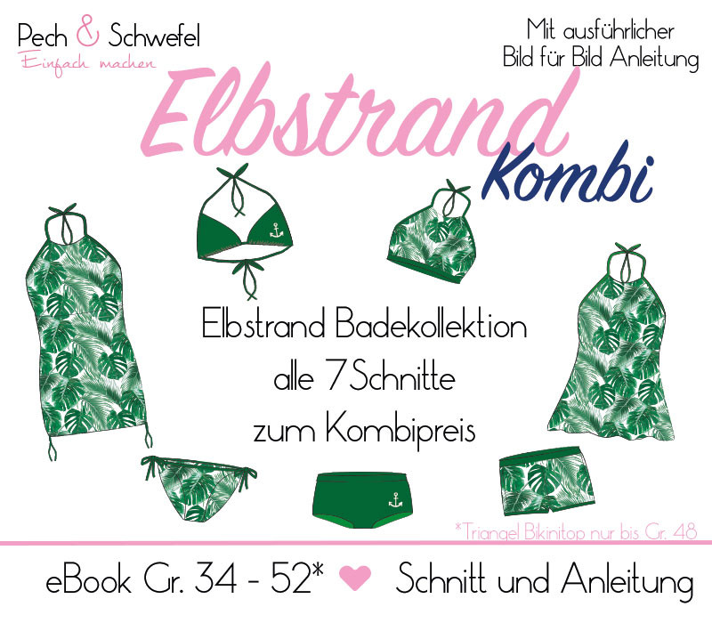Ebook Elbstrandkollektion alle Schnitte Damen Gr. 34 – 52 (GR. 48) in A4 (Einzelgrößenschnitt) von Pech und Schwefel