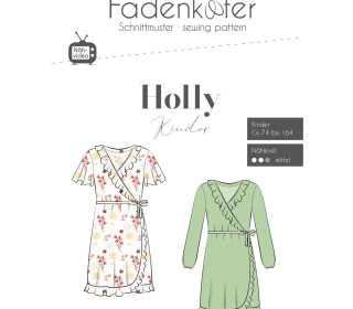 Schnittmuster - Wickelkleid Holly - Kinder - Gr. 74 - 164 - Fadenkäfer