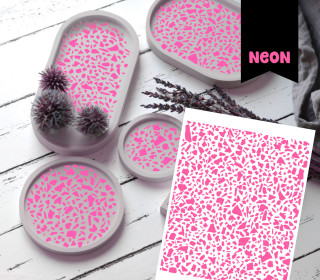 Neon Rub-On Sticker - Terrazzo - Pink - studio.mARTinchen - Tante Henni Rubon - vielfältig nutzbar