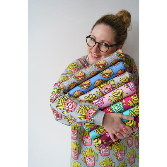 Bio-Jersey - OMG Fries - Classics - Rosa - Hamburger Liebe