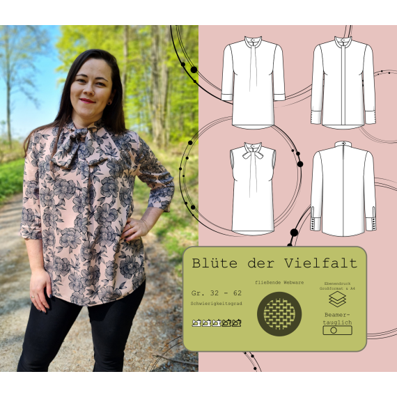 Bluse Blüte der Vielfalt Gr. 32 - 62