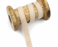 1m elastisches Schrägband  - Bogenkante - 12mm - Beige