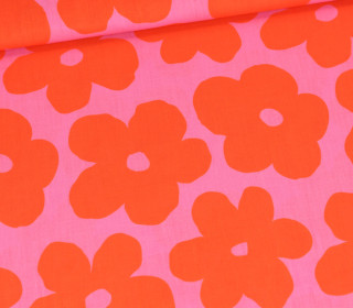 Tislin - leichter Dekostoff - Abstract Winter - Flowers - Rosa - abby and amy