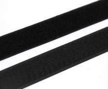 1 Meter Klettband - Klettverschluss - Zum Nähen - Hook & Loop - 25mm - Schwarz