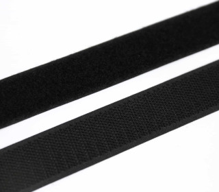 1 Meter Klettband - Klettverschluss - Zum Nähen - Hook & Loop - 25mm - Schwarz