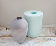 Silikon - Gießform - Kerzenhalter / Vase - oval - 2in1 - vielfältig nutzbar
