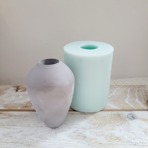 Silikon - Gießform - Kerzenhalter / Vase - oval - 2in1 - vielfältig nutzbar