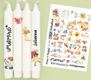 DIN A4 - Tattoofolie - Herbst - Aquarell - für Kerzen / Keramik