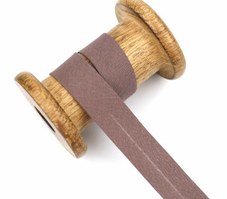 1 Bund Schrägband - 3 Meter - Zugeschnitten - Baumwolle - 20mm - Taupe Dunkel