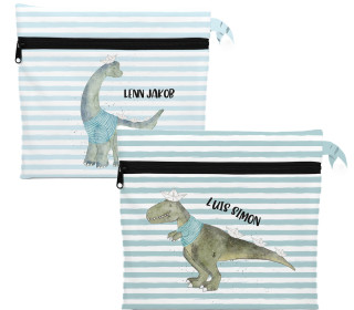 DIY-Nähset - 2 Wetbags - Softshell  - Dinobande - Treeebird