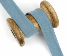 1 Meter elastisches Schrägband - 20mm - Jersey - Graublau