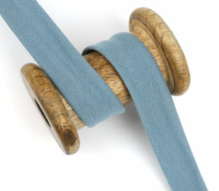 1 Meter elastisches Schrägband - 20mm - Jersey - Graublau