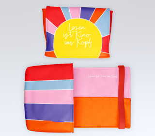 DIY-Nähset - Buch-Organizer - Sonne - Lesen ist Kino im Kopf - anlukaa - Softshell - abby and amy