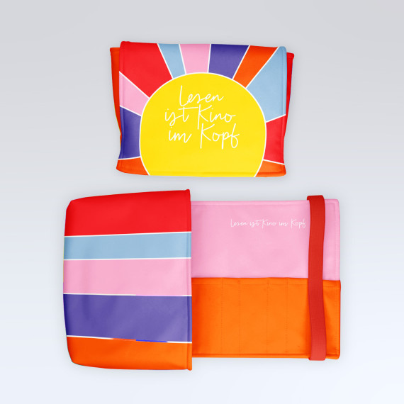 DIY-Nähset - Buch-Organizer - Sonne - Lesen ist Kino im Kopf - anlukaa - Softshell - abby and amy