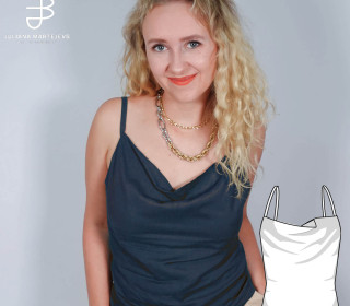 eBook JULIANA MARTEJEVS Top mit Wasserfallkragen