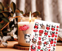 Rub-On Sticker - Pandas in LOVE - Valentinstag - Tante Henni Rub-Ons - vielfältig nutzbar