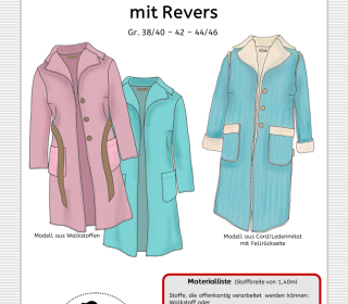 Nähanleitung und Schnittmuster Mantel / Jacke mit Revers