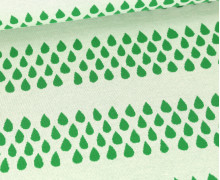 Bio-Jacquard - 2 Farb Spezial Jacquard Jersey - Drops - Picknick - Weiß/Grün - Hamburger Liebe