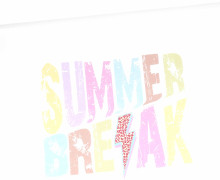 Sommersweat - Summer Break - Schriftzug - Blitz - Paneel - Weiß - Bio Qualität - abby and me