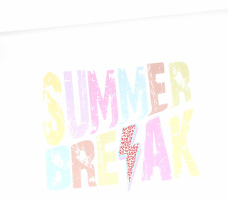 Sommersweat - Summer Break - Schriftzug - Blitz - Paneel - Weiß - Bio Qualität - abby and me