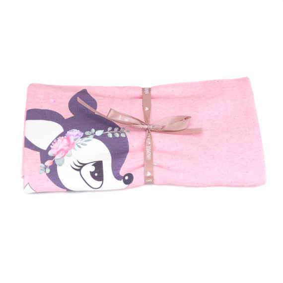 0,55m Zuschnitt - Sommersweat - Vintage BlumenKitz - Paneel -  Rosa Meliert - Bio Qualität - NIKIKO