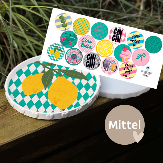 Outdoorstoff - La Dolce Vita - Inlays für Silikon - Dekoteller - Tablett - Mittel - Frida Kreativ - abby and amy