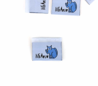 1 Label - Katze - MIAU - Hellblau - Katzengold Designs