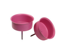 2 Teelicht-Kerzenhalter - Adventskranzstecker - 40mm - Für Dekorationen - Pink