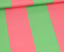 Webware - Feste Baumwolle - Half Panama - Big Fat Stripes - Grün/Pink - abby and me