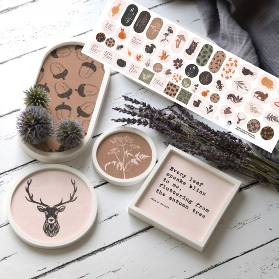 Outdoorstoff - Herbstzauber - Inlays für Silikon - Probierset - Lausemia Design Studio - abby and amy